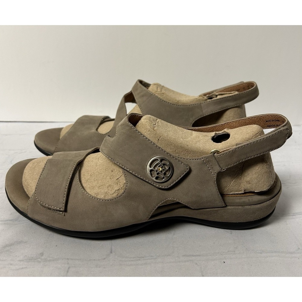 Clarks Artisan Sandals Tiffani Aldora Leather Multi Strap Women's 10 Wide Beige